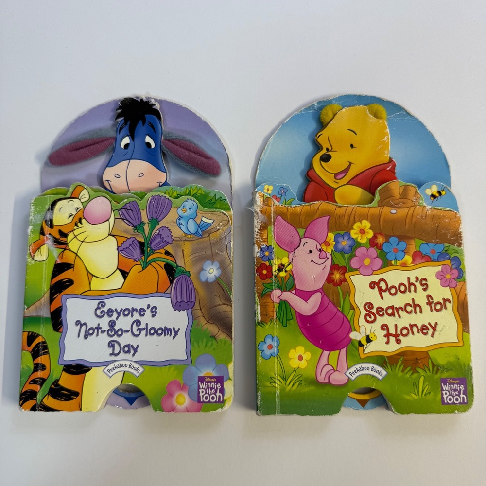Vintage 2000s Disney Winnie the Pooh Interactive Board Book Set Eeyore Day Honey